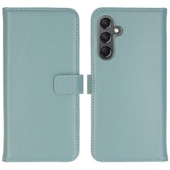 Selencia Étui portefeuille en cuir véritable Samsung Galaxy A25 (5G) - Air Blue