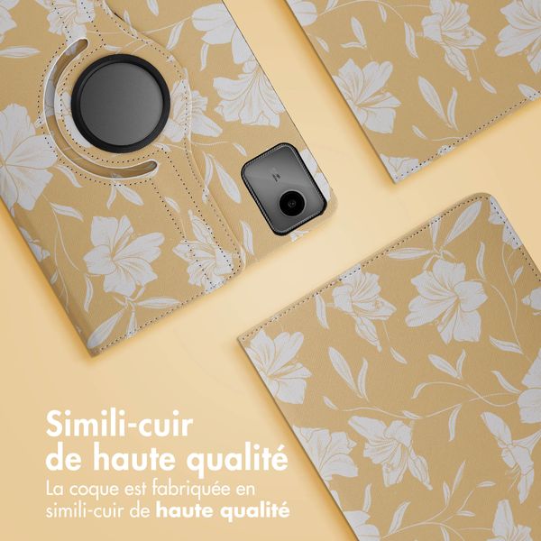 imoshion Coque tablette Design rotatif à 360° Lenovo Tab M11 - Yellow Flowers