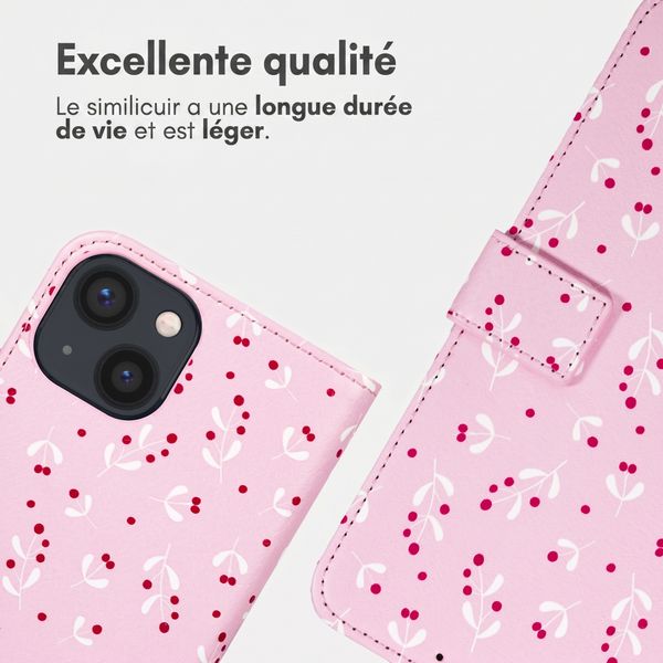 imoshion Étui de télephone portefeuille Design Apple iPhone 14 - Blush Berries