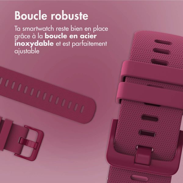 imoshion Bracelet sport en silicone avec boucle - Connexion universelle 22 mm - Fuchsia