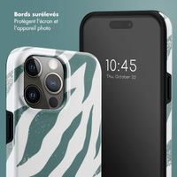 Selencia Coque arrière Vivid Apple iPhone 15 Pro Max - Colorful Zebra Pine Blue