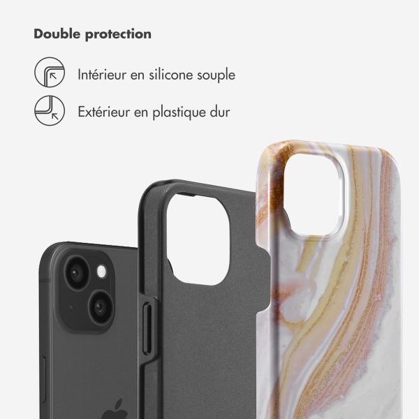 Selencia Coque arrière Vivid Tough iPhone 15  - Chic Marble Gold