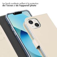 Selencia Étui de téléphone portefeuille en cuir véritable iPhone 13 - Greige