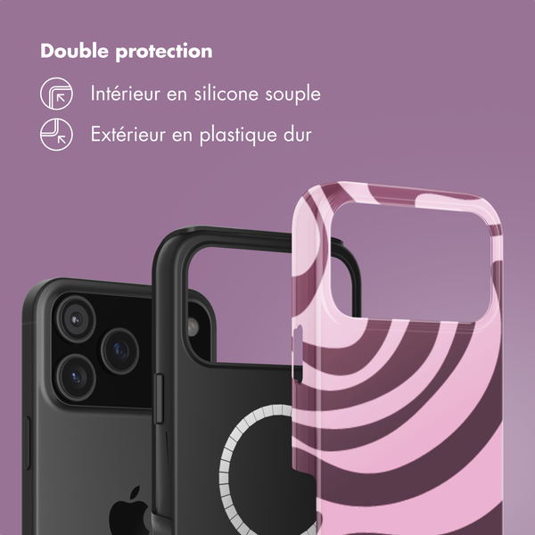 Selencia Coque arrière Vivid avec MagSafe Apple iPhone 17 Pro - Wavy Swirl Pink Plum