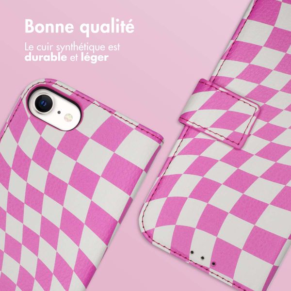 imoshion ﻿Étui de téléphone portefeuille Design iPhone SE (2022 / 2020) / 8 / 7 / 6(s) - Retro Pink