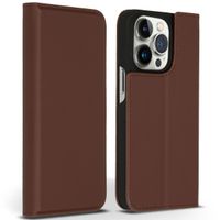 Accezz Étui de télephone Slim Folio en cuir de qualité supérieure Apple iPhone 14 Pro - Marron