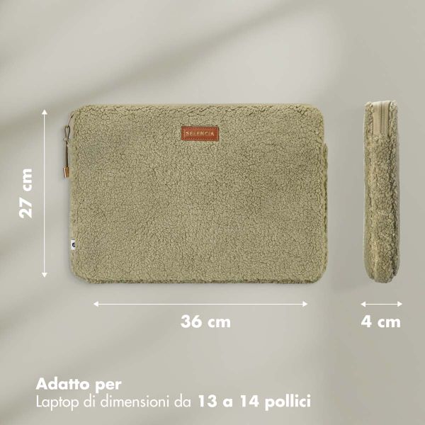 Selencia Pochette ordinateur Teddy 13-14 pouces - Sage Green