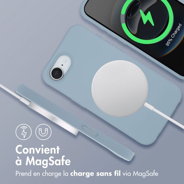 imoshion Coque arrière Color avec cordon amovible et MagSafe Apple iPhone 16e - Ash Blue