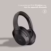 Selencia Casque sans fil Urban Play - Réduction active du bruit - Avec étui de rangement - Midnight Black