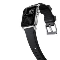 Nomad Bracelet robuste FKM Apple Watch Series 1 t/m 11 / SE / Ultra (44/45/46/49 mm) - Argent / Noir