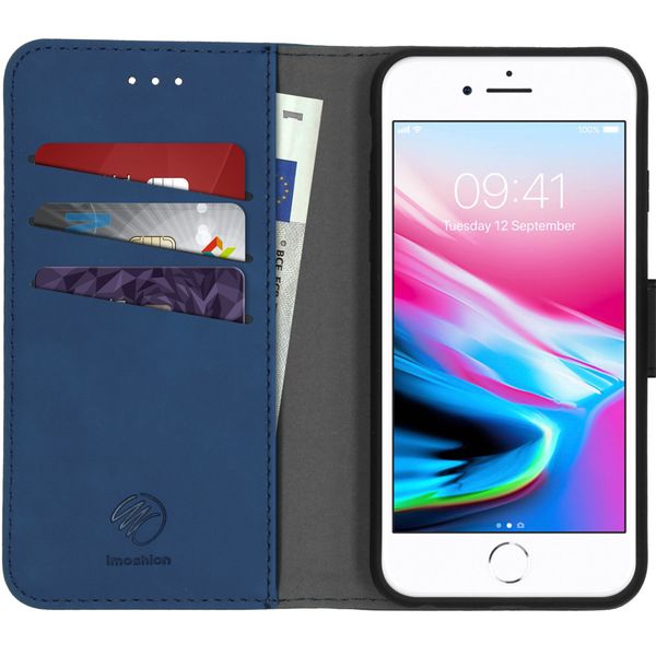 imoshion Etui de télephone luxe 2-en-1 amovible Apple iPhone SE (2020/2022) / 8 / 7 - Bleu foncé