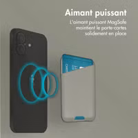 Accezz Porte-cartes en cuir - Compatible avec MagSafe et Qi2 - Light Grey