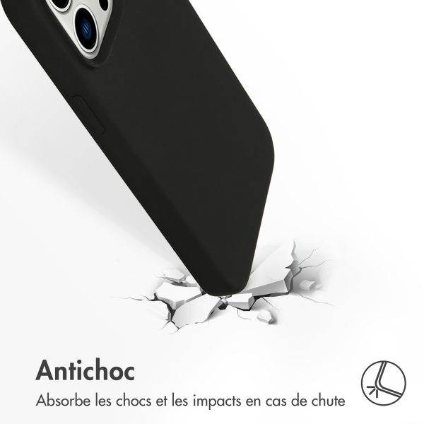 Accezz Coque Liquid Silicone iPhone 14 Pro Max - Noir