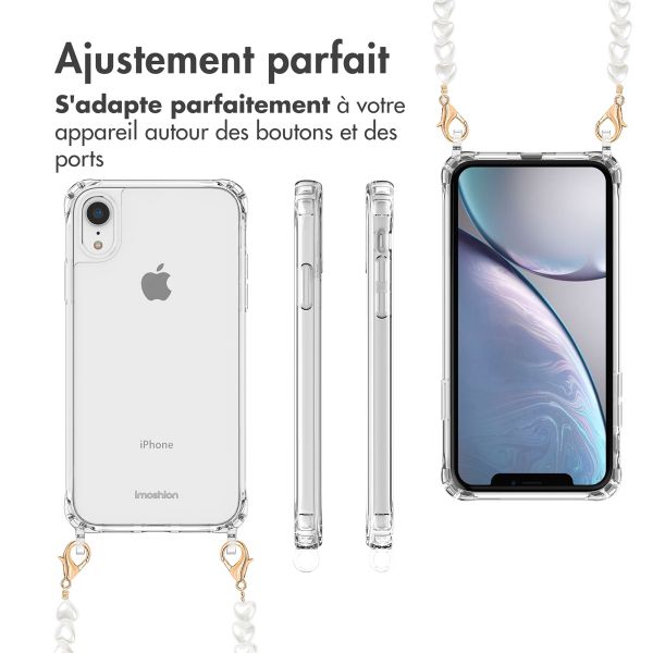 imoshion Coque avec dragonne + bracelet Apple iPhone Xr - Perles Cœurs