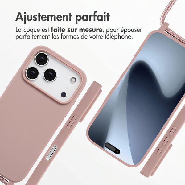 imoshion Coque en silicone avec cordon Apple iPhone 17 Pro - Sand Pink