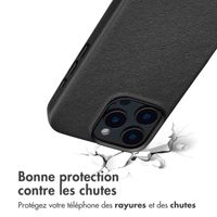 Accezz Coque arrière en cuir avec MagSafe iPhone 16 Pro Max - Onyx Black