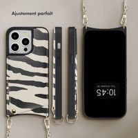 Selencia Coque de télephone Nova avec cordon et porte-cartes Apple iPhone 14 Pro - Zazzy Zebra