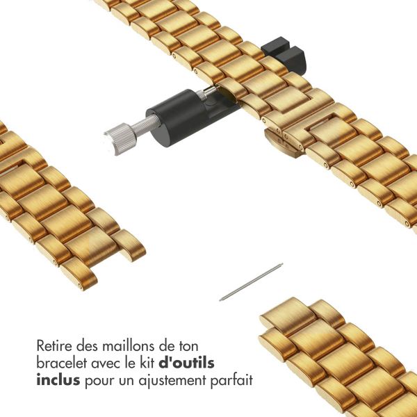 Selencia Bracelet à maillons fin en acier Apple Watch Series 1 t/m 9 / SE (38/40/41 mm) | Series 10 / 11 (42 mm) - Doré