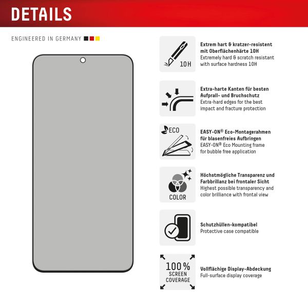 Displex Protection d'écran en verre trempé Privacy Samsung Galaxy S24 FE / S25 FE