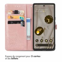 imoshion Etui de téléphone portefeuille Mandala Google Pixel 7a - Rose Dorée