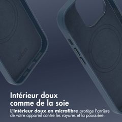 Accezz Coque arrière en cuir avec MagSafe Apple iPhone 14 Pro - Nightfall Blue