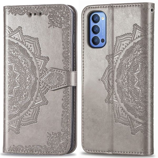 imoshion Etui de téléphone portefeuille Mandala Oppo Reno4 5G - Gris