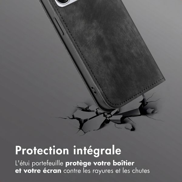 Étui de téléphone portefeuille Slim Motorola Edge 70 Fusion - Noir