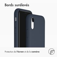 Accezz Coque Liquid Silicone Apple iPhone Xr - Bleu foncé