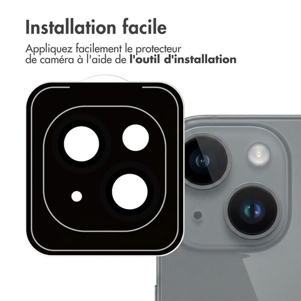 imoshion Lot de 2 protections d'objectif de caméra Apple iPhone 15 / 15 Plus - Noir