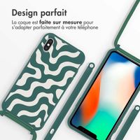 imoshion Coque design en silicone avec cordon Apple iPhone X / Xs - Petrol Green Groovy