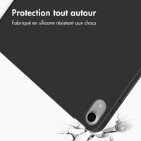 Accezz Étui de téléphone portefeuille Smart Silicone iPad 10 (2022) 10.9 pouces - Noir