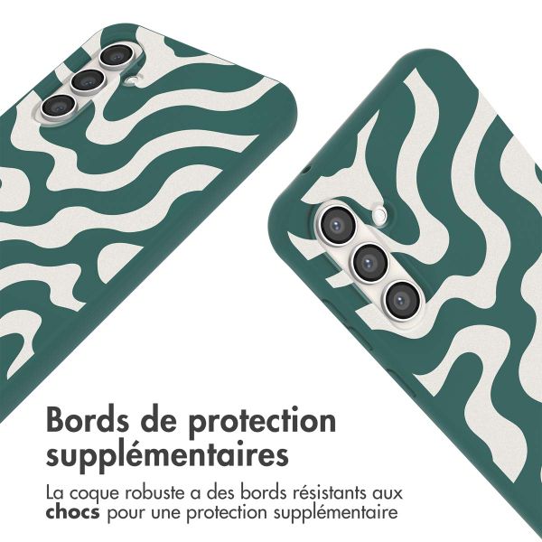 imoshion Coque design en silicone avec cordon Samsung Galaxy S23 FE - Petrol Green Groovy