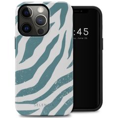 Selencia Coque arrière Vivid iPhone 13 Pro - Colorful Zebra Pine Blue