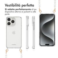 imoshion Coque avec dragonne + bracelet Apple iPhone 15 Pro Max - Perles Cœurs