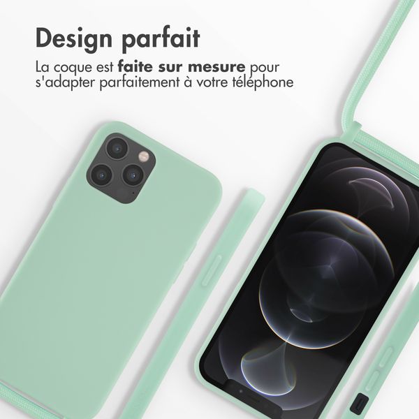 imoshion Coque en silicone avec cordon Apple iPhone 12 (Pro) - Vert menthe