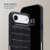 Selencia Coque de télephone Nova Croco avec cordon et porte-cartes Apple iPhone Air - Noir