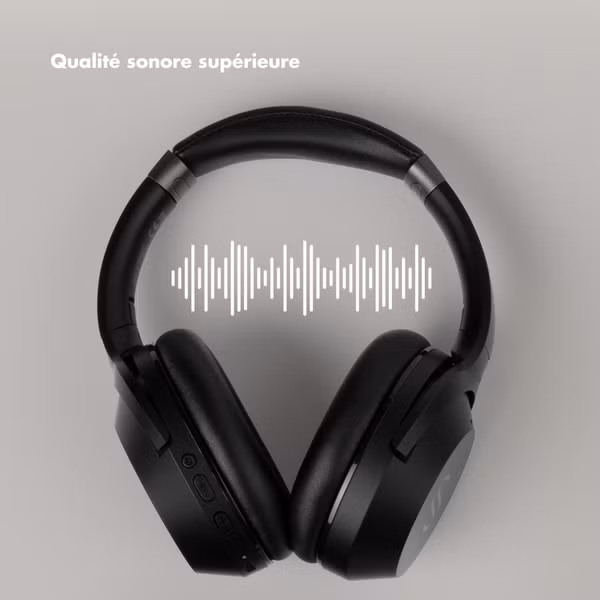 Selencia Casque sans fil Urban Play - Réduction active du bruit - Avec étui de rangement - Midnight Black