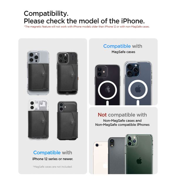 Spigen Porte-cartes Valentinus Pro MagFit - Noir