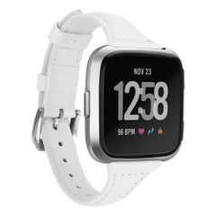 Fitbit Bracelet Leather Fitbit Versa / Versa 2 / Versa Lite - Taille L - Blanc