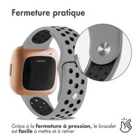 imoshion Bracelet sportif en silicone Fitbit Versa 2 / Versa Lite - Gris / Noir