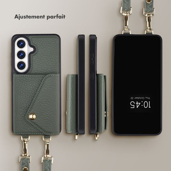 Selencia Coque de télephone Sera avec cordon et porte-cartes enveloppe Samsung Galaxy S26 - Sage Green