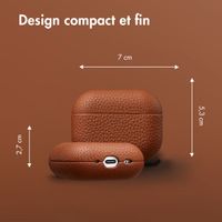 Accezz Coque en Cuir véritable Apple AirPods Pro 3 - Cognac