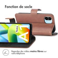 imoshion Étui de téléphone portefeuille Luxe Xiaomi Redmi A1 / A2 - Brun