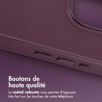 Accezz Coque arrière en cuir avec MagSafe Apple iPhone 15 Pro - Heath Purple