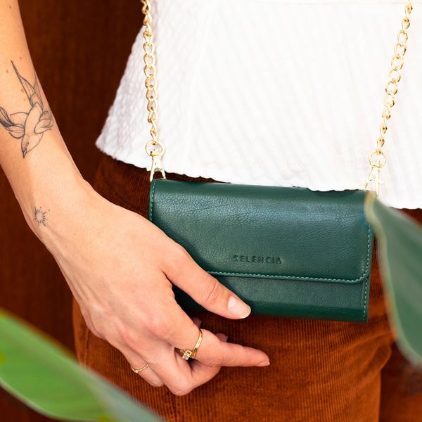 Selencia Pochette amovible en cuir végétalien Eny iPhone 11 - Vert