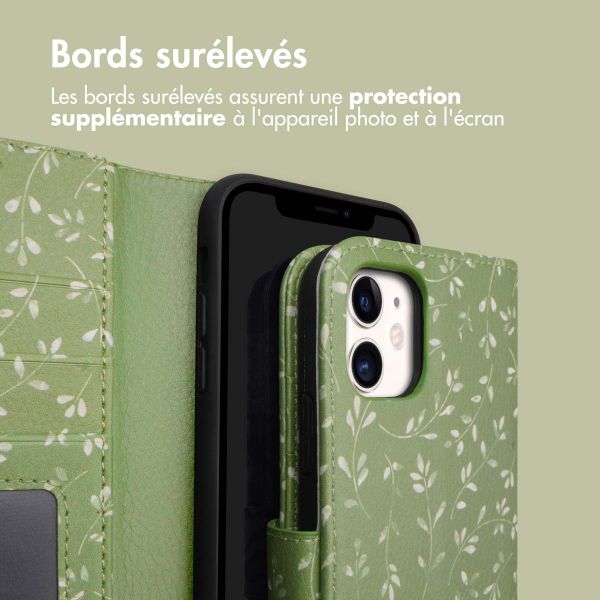 imoshion Étui de télephone portefeuille Design Apple iPhone 11 - Green Flowers