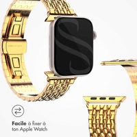 Selencia Bracelet dragon en acier Apple Watch Series 1 t/m 9 / SE (38/40/41 mm) | Series 10 / 11 (42 mm) - Doré
