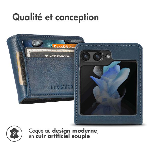 imoshion Étui de télephone portefeuille Luxe Samsung Galaxy Z Flip 5 - Bleu foncé
