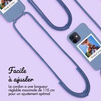 Coque de couleur personnalisée MagSafe avec cordon amovible et Polaroid iPhone 12 Pro - Ash Blue