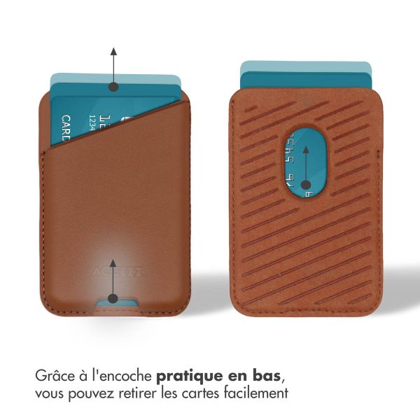 Accezz Porte-cartes en cuir - Compatible avec MagSafe et Qi2 - Sienna Brown